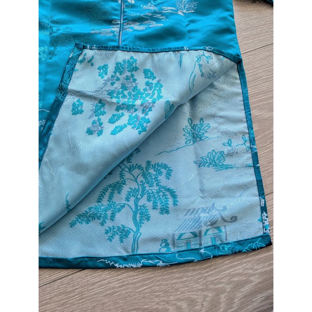 Ao Dai top features a traditional Turquoise Vietnamese pagoda Boys 4 - Picture 10 of 11